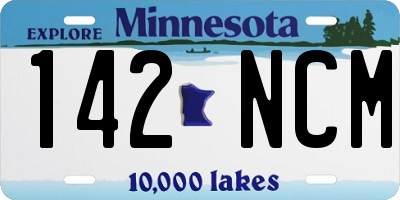 MN license plate 142NCM