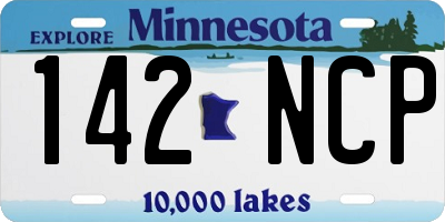 MN license plate 142NCP