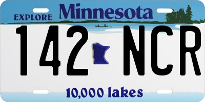 MN license plate 142NCR