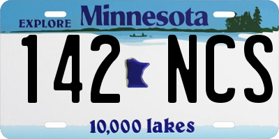 MN license plate 142NCS