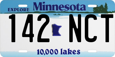 MN license plate 142NCT
