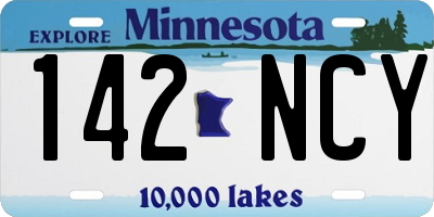 MN license plate 142NCY