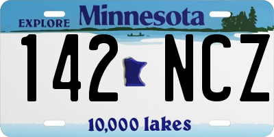 MN license plate 142NCZ