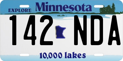 MN license plate 142NDA