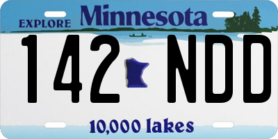 MN license plate 142NDD