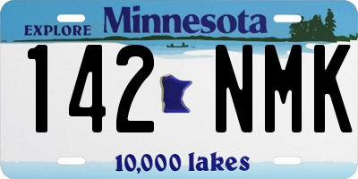 MN license plate 142NMK