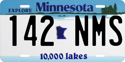 MN license plate 142NMS