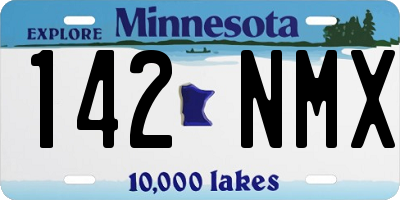 MN license plate 142NMX