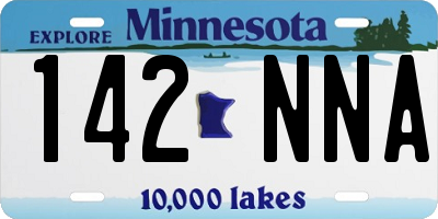 MN license plate 142NNA
