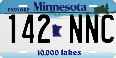 MN license plate 142NNC