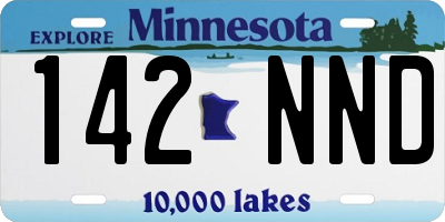 MN license plate 142NND