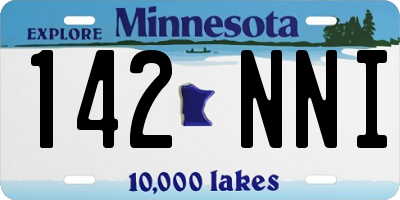 MN license plate 142NNI