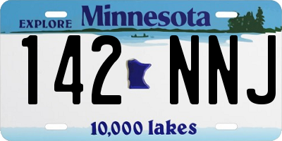 MN license plate 142NNJ