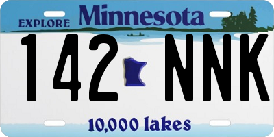 MN license plate 142NNK