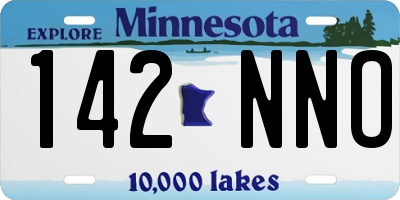 MN license plate 142NNO