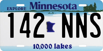 MN license plate 142NNS