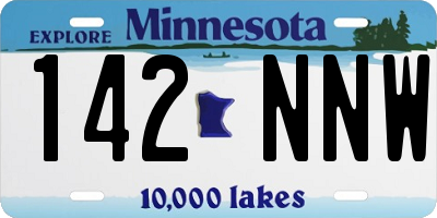 MN license plate 142NNW