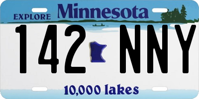 MN license plate 142NNY