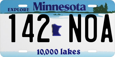 MN license plate 142NOA