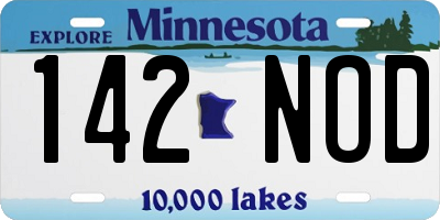 MN license plate 142NOD