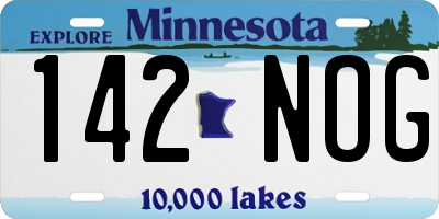 MN license plate 142NOG