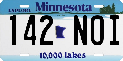 MN license plate 142NOI