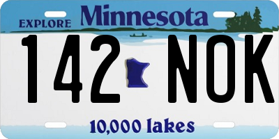 MN license plate 142NOK