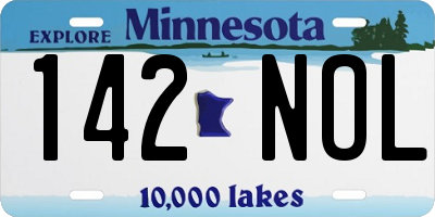 MN license plate 142NOL