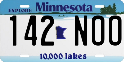 MN license plate 142NOO