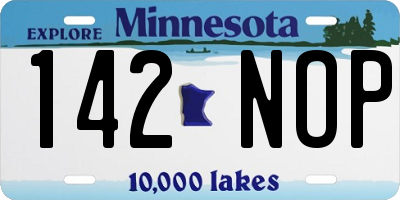 MN license plate 142NOP
