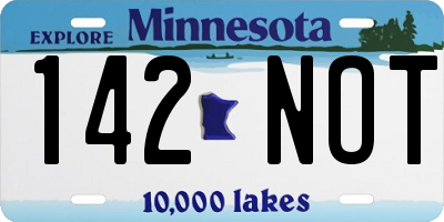 MN license plate 142NOT