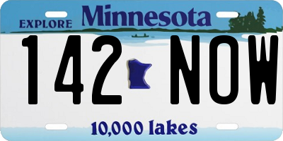 MN license plate 142NOW