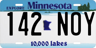 MN license plate 142NOY