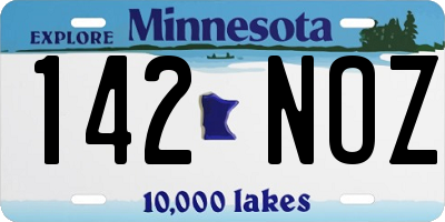 MN license plate 142NOZ