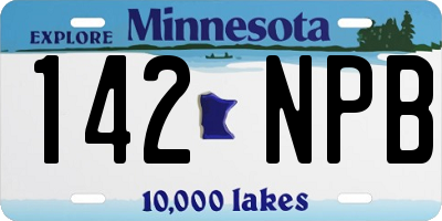 MN license plate 142NPB