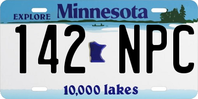 MN license plate 142NPC