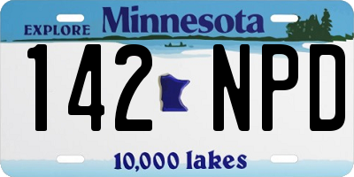 MN license plate 142NPD