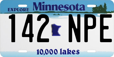 MN license plate 142NPE