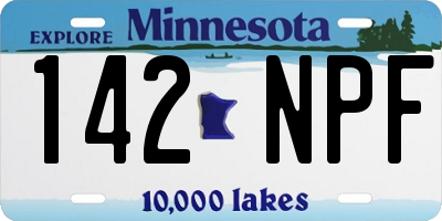 MN license plate 142NPF