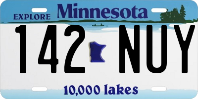 MN license plate 142NUY