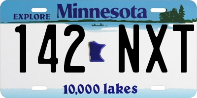 MN license plate 142NXT