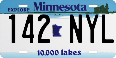 MN license plate 142NYL