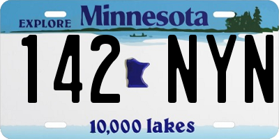 MN license plate 142NYN