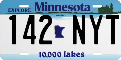 MN license plate 142NYT