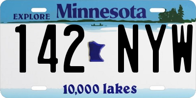 MN license plate 142NYW