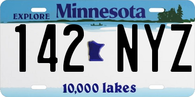 MN license plate 142NYZ