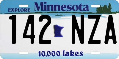 MN license plate 142NZA