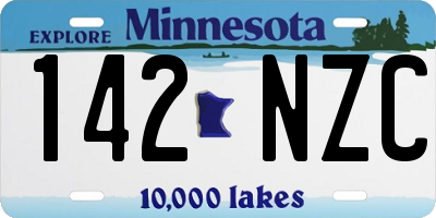 MN license plate 142NZC