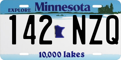 MN license plate 142NZQ