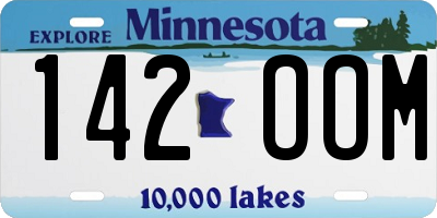 MN license plate 142OOM